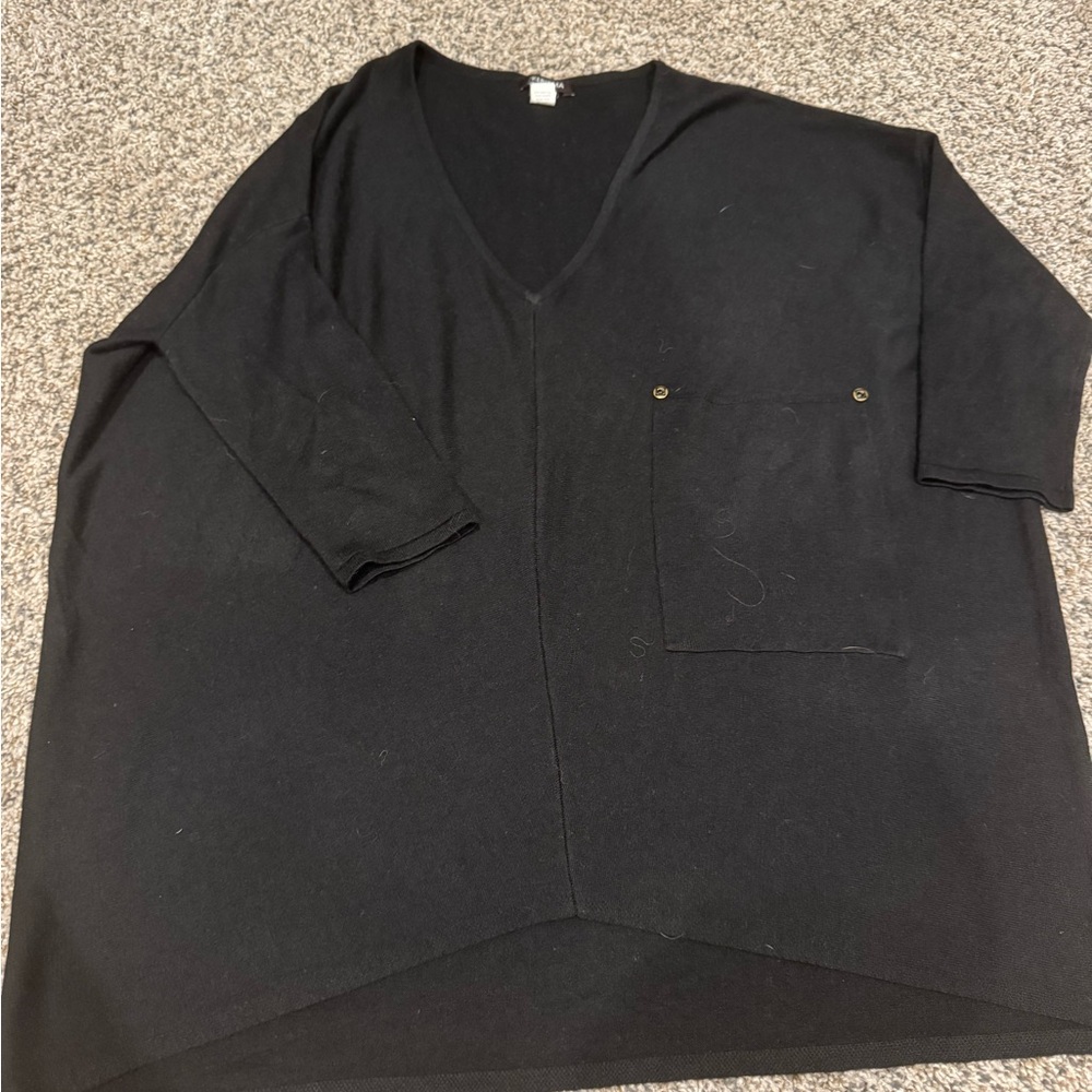 Kerisma Raven slouchy knit sweater pocket V neck - Picture 2 of 3